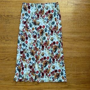 Calf length floral chiffon Lucky Brand skirt.